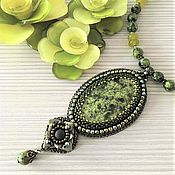 Украшения handmade. Livemaster - original item Stone Flower Pendant Pendant made of stones and beads. Handmade.