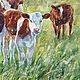 Watercolor painting Curious. Watercolor with calves. Pictures. Pictures for the soul (RozaSavinova). My Livemaster. Фото №4
