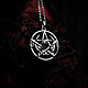 Order Moon pentagram with black stone — silver pendant on a chain. ChARA (चर) - ezotericheskij magazin. Livemaster. . Pendant Фото №3
