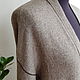 Grey and beige cardigan with brown Merino stripe with silk. Cardigans. Knitted with love. Online shopping on My Livemaster.  Фото №2