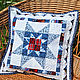 Подушка декоративная, стёганная "Голубая звезда". Подушки. LA-Design (patchwork). Ярмарка Мастеров.  Фото №4