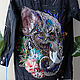 Джинсовая куртка чёрного цвета с вышивкой индийский слон декор. Куртки. Karina-bro. Ярмарка Мастеров.  Фото №4