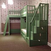 Для дома и интерьера handmade. Livemaster - original item 7. The bunk bed with play area. Handmade.