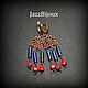 Серьги  с лазуритом и кораллом. Серьги классические. JazzBijoux ДжазБижу (Елена Сафронова). Ярмарка Мастеров.  Фото №9