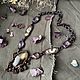 Copper necklace 'Yin and Yang' (crystal, amethyst, agate), Necklace, Nizhnij Tagil,  Фото №1