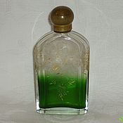 Винтаж handmade. Livemaster - original item PERFUME BOTTLE. GREEN and COLORLESS glass,late 19th century.. Handmade.