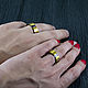 Titanium rings yellow with aquamarine and sapphire. Rings. asgdesign. My Livemaster. Фото №6