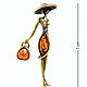 Brooch Lady in a hat with a handbag A gift for a woman to a girl friend. Brooches. BalticAmberJewelryRu Tatyana. My Livemaster. Фото №4