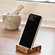 Stand for phone and tablet made of light oak, 7 cm