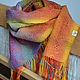 The scarf is patterned and bright. Hand weaving. Scarves. Mariya. Ruchnoe tkachestvo. Ярмарка Мастеров.  Фото №6
