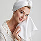 Шелковое полотенце для волос «Natural White». Полотенца. Selique. Интернет-магазин Ярмарка Мастеров.  Фото №2
