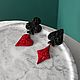 Асимметричные крупные серьги GAME ON. Серьги классические. STATEMENTS JEWELRY Only_you_byElena. Интернет-магазин Ярмарка Мастеров.  Фото №2