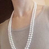 Работы для детей, handmade. Livemaster - original item Necklace made of natural pearls on two strands through a knot. Handmade.