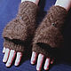 Men's knitted mittens-transformers Bitter chocolate. Mittens. Warm Yarn. Online shopping on My Livemaster.  Фото №2