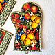 Заказать Лоскутные прихватки "Фруктовый микс". Ирина Терентьева. Лоскутное шитьё.. Ярмарка Мастеров. . Прихватки Фото №3