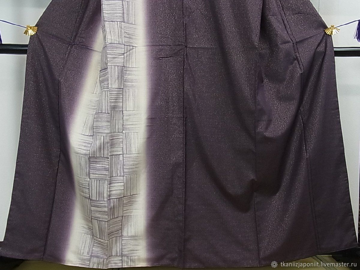 Винтаж: Кимоно японское шелк эпонж с серебряной нитью купить в интернет ...