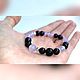 Браслет из жадеита, чароита и песчаника. Браслет из бусин. Wrist Minerals. Интернет-магазин Ярмарка Мастеров.  Фото №2