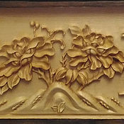 Картины и панно handmade. Livemaster - original item Wood panel on the wall Flowers. Handmade.
