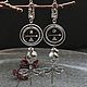 Earrings in BOHO rhodium 'Silver dragonfly', Thread earring, Moscow,  Фото №1