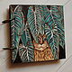 Sketchbook wood cover 16x16sm "Cat in forest". Notebooks. EVAG. My Livemaster. Фото №4