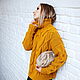 Jerseys: Women's warm turtleneck sweater mustard color oversize style. Sweaters. Kardigan sviter - женский вязаный свитер кардиган оверсайз. My Livemaster. Фото №5