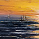 Картина Парусник в Море, Парусный корабль, Чайка, Рыбацкие лодки 40х30. Картины. Студия Валерии Еремеевой. Интернет-магазин Ярмарка Мастеров.  Фото №2