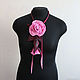 Felted Rose set belt necklace and flower brooch. Jewelry Sets. feltyland. My Livemaster. Фото №5