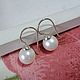 Hook earrings in minimalism style made of 925 silver and natural pearls. Earrings. marusjy. My Livemaster. Фото №6