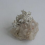 Украшения handmade. Livemaster - original item Elven silver ring with quartz 