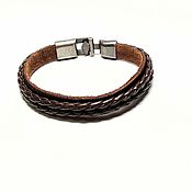 Украшения handmade. Livemaster - original item A bracelet made of beads: Bracelet leather brown. Handmade.