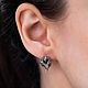  Летучая мышь, гидротермальный изумруд , серебро 925. Серьги-пусеты. Organic Jewelry. Серебро и золото. Ярмарка Мастеров.  Фото №5