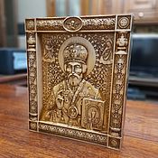 Картины и панно handmade. Livemaster - original item Icon of St. Nicholas the Wonderworker, any custom-made icons made of natural wood. Handmade.
