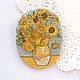Brooch-pendant'Sunflowers for Matam paintings In the van Gogh, Brooches, Kemerovo,  Фото №1