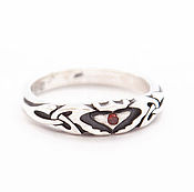 Украшения handmade. Livemaster - original item Claddagh ring with small garnet. Handmade.
