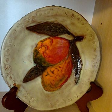 Блюдо: Манго с апельсиновой корочкой. . Посуда ручной работы - Ярмарка Мастеров Посуда ручной работы. Ярмарка Мастеров - ручная работа Блюдо: Манго с апельсиновой корочкой. Handmade.