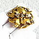 Gold leaf brooch, LARISA BARRERA, USA, 24K gold leaf, leaves. Vintage brooches. Rarities. My Livemaster. Фото №4