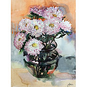 Картины и панно handmade. Livemaster - original item painting Chrysanthemums. Handmade.