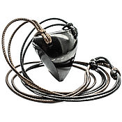 Украшения handmade. Livemaster - original item Convex pendant made of natural shungite 