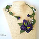 Flower necklace leather Necklace Purple irises flowers. Necklace. flowersstyle (flowersstyle). My Livemaster. Фото №6