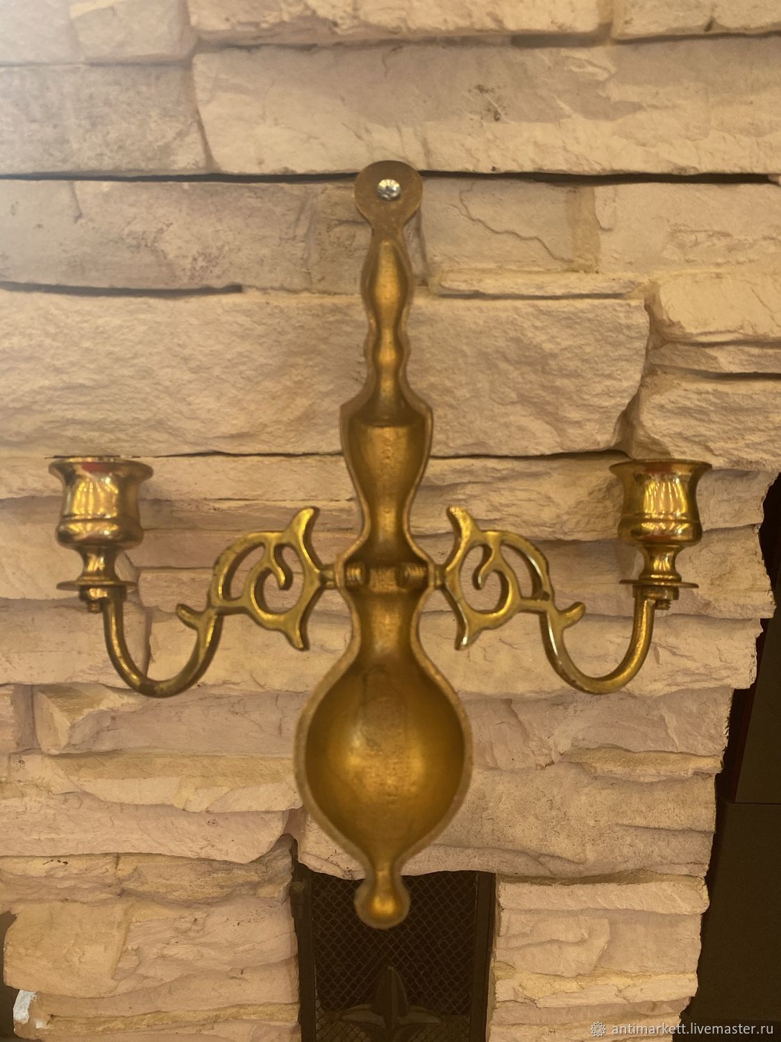 Винтаж: Старинный настенный подсвечник/бра. Латунь. Европа в интернет ...