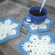 Cup holders, First Snow (dark blue). Stand. Weather (knitting) Irina. Online shopping on My Livemaster.  Фото №2