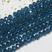 Материалы для творчества handmade. Livemaster - original item Beads 80 pcs faceted 3h2 mm Blue rainbow. Handmade.
