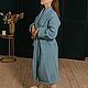   Банный женский халат петроль. Халаты. YS - Банные халаты, сорочки, пижамы. Ярмарка Мастеров.  Фото №4