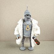 Сувениры и подарки handmade. Livemaster - original item Bender from Futurama in a fur coat. Handmade.