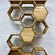 Order Rack-a wall of solid oak in the form of a honeycomb. uloft. Livemaster. . Shelving Фото №3