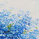 Painting blue flowers Oil painting bouquet in a white vase. Pictures. kartina-sochi. My Livemaster. Фото №6
