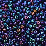 Материалы для творчества handmade. Livemaster - original item 10 grams of 10/0 seed Beads, Czech Preciosa 59135 Premium dark blue iris. Handmade.