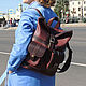 Order  Women's Burgundy Leather Backpack May Mod. R. 32-182. Natalia Kalinovskaya. Livemaster. . Backpacks Фото №3