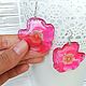 Order Transparent Resin Earrings from Pink Rose Flowers Earrings Boho Style. WonderLand. Livemaster. . Earrings Фото №3