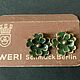 Винтаж: Клипсы ГДР Эмаль WERI Schmuck Berlin, Серьги винтажные, Росток,  Фото №1